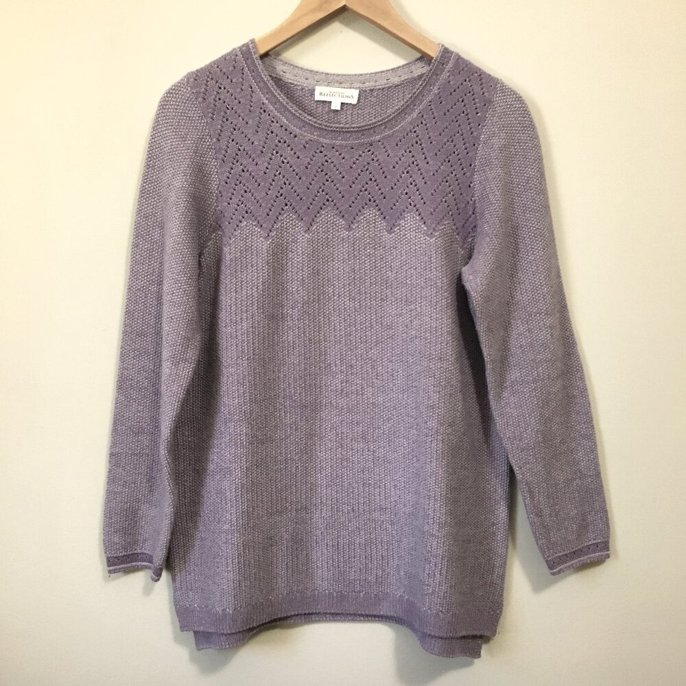 Pastel Lilac Purple Cottagecore Northern Reflections Knit Sweater Medium